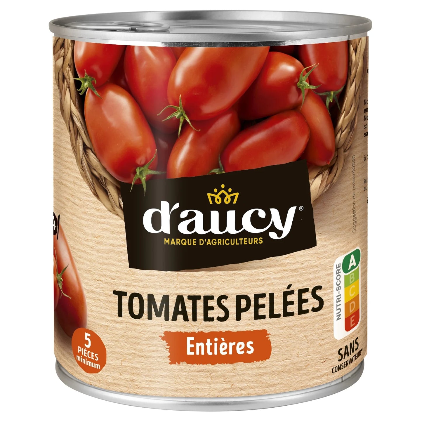 Tomates pelées entières D'aucy 476g