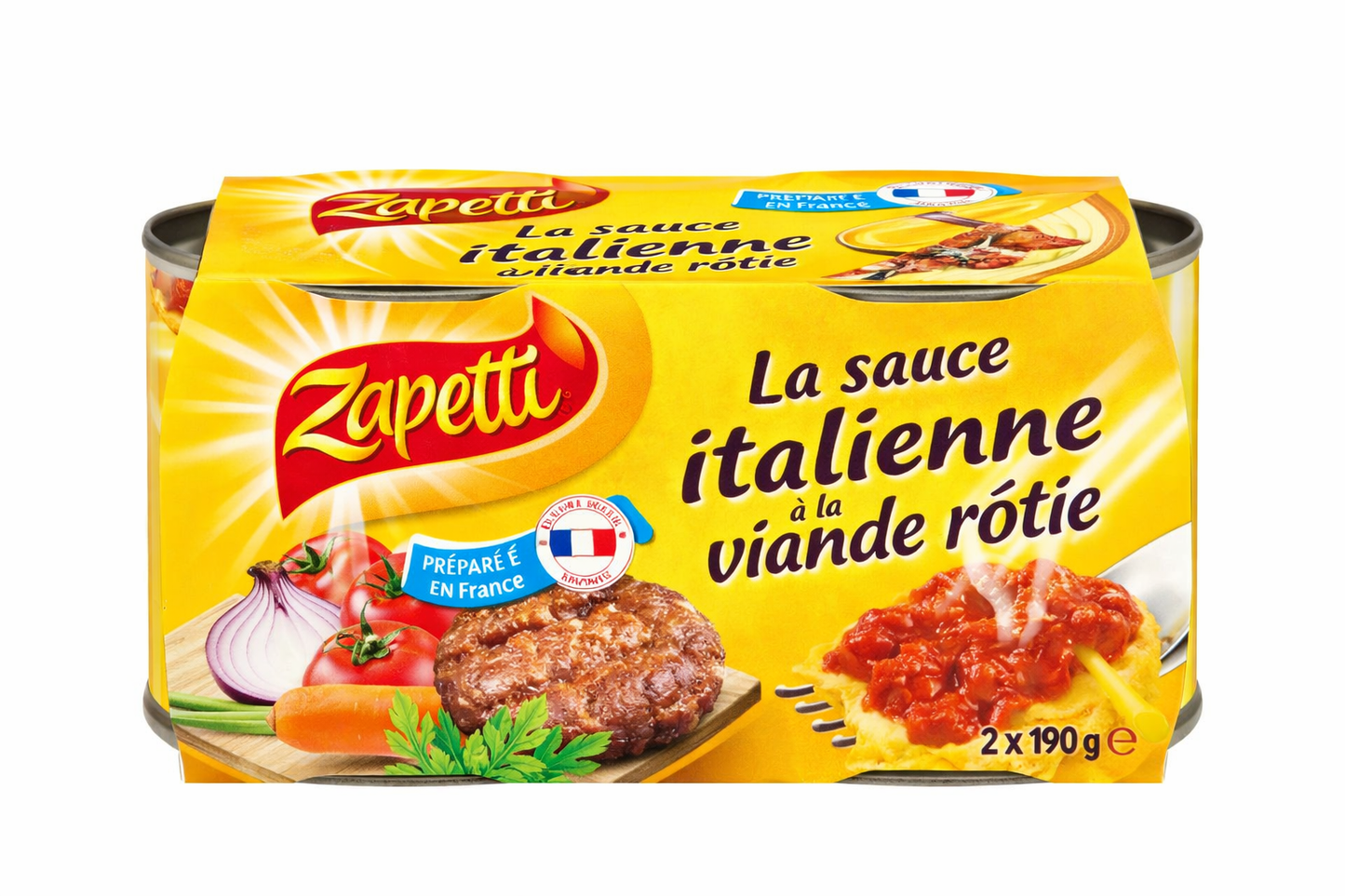 ZAPETTI LA SAUCE ITALIENNE A LA VIANDE ROTIE DE 2X190GR