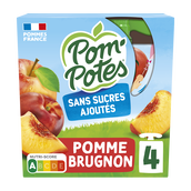 Compotes Pom'Potes Gourdes Pomme Brugnon - 4x90g