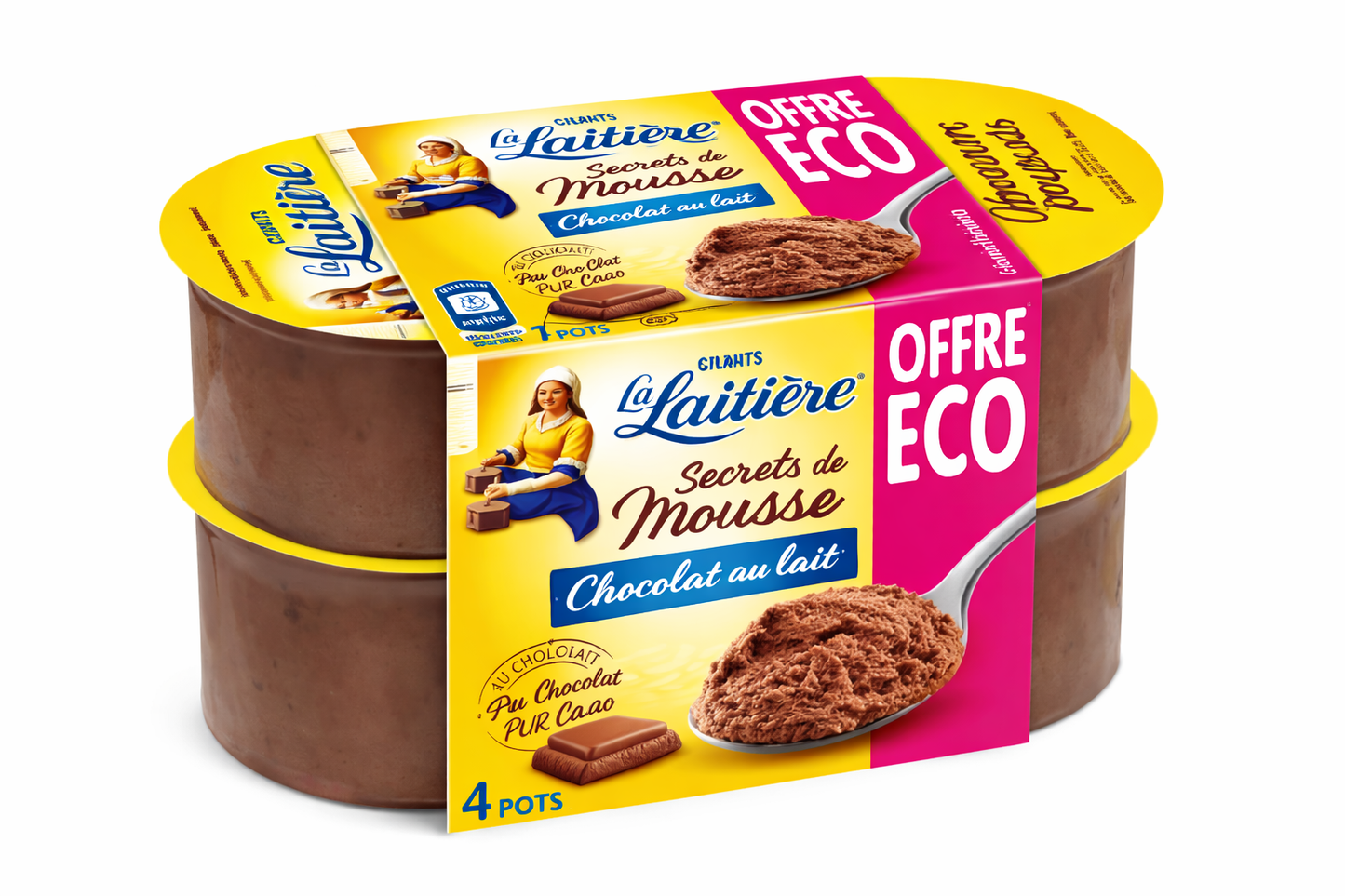 NESTLE LA LAITIERE SECRET DE MOUSSE CHOCOLAT AU LAIT DE 4X59GR
