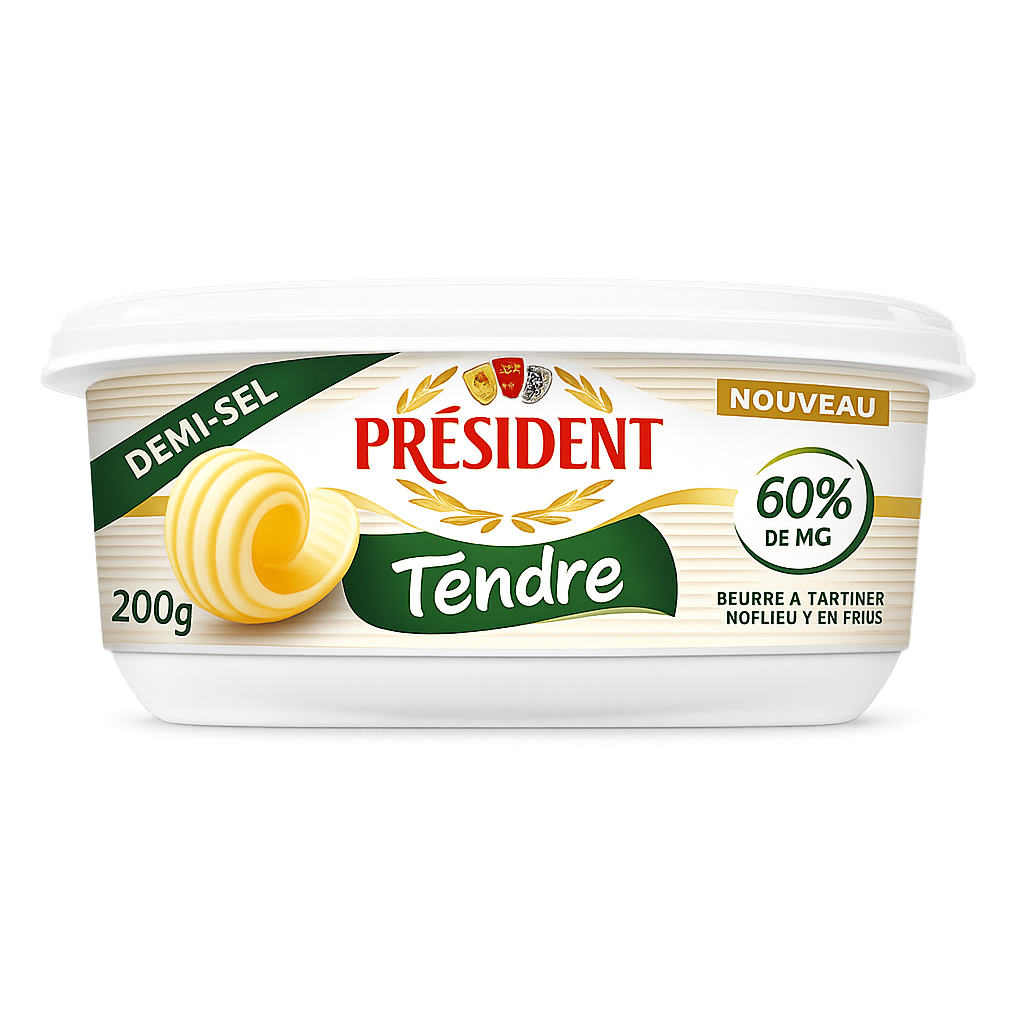 BEURRE PRESIDENT DEMI SEL DE 200GR