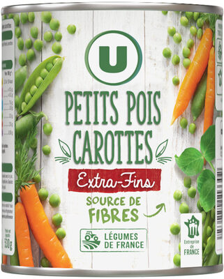 U PETITS POIS CAROTTES EXTRA FINS DE 800GR