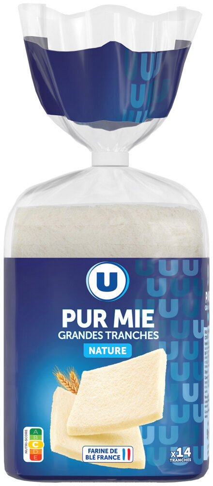 U PAIN DE MIE GRANDES TRANCHES NATURE X14 DE 500GR