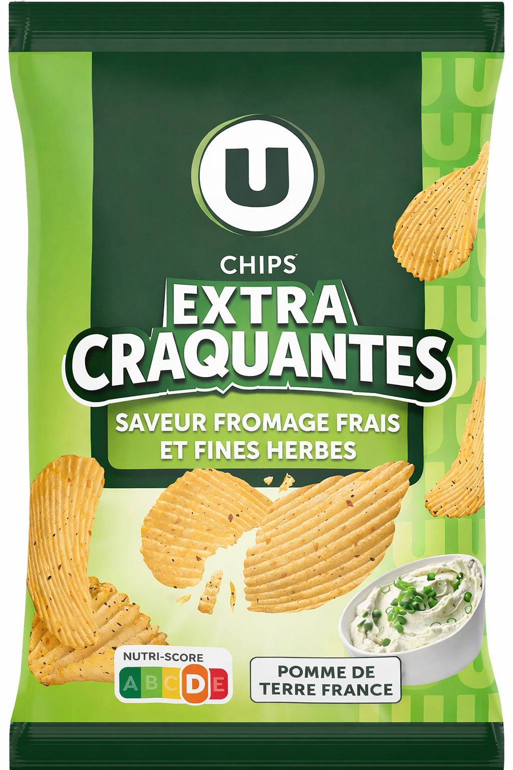 U CHIPS EXTRA CRAQUANTS SAV FROMAGE FRAIS DE 135GR