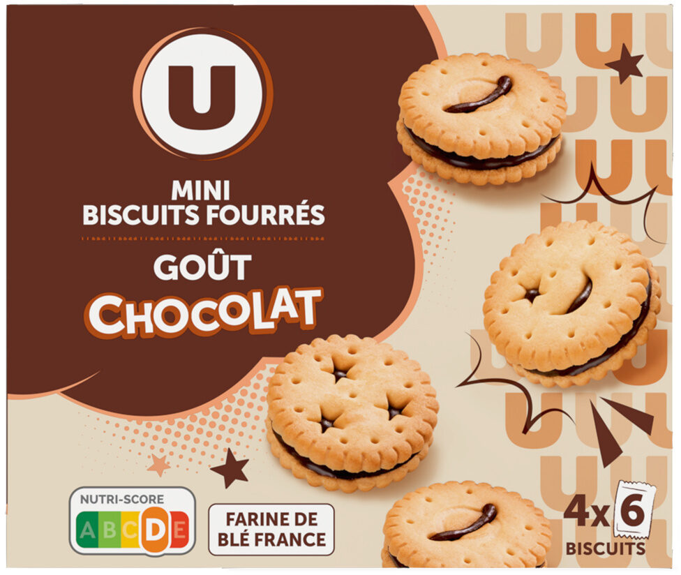 MINI BISCUITS FOURRES GOUT CHOCOLAT DE 168 GR
