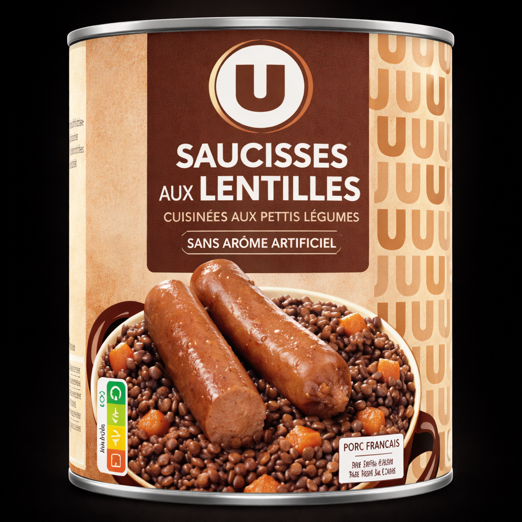 SAUCISSES AUX LENTILLES DE 840 GR