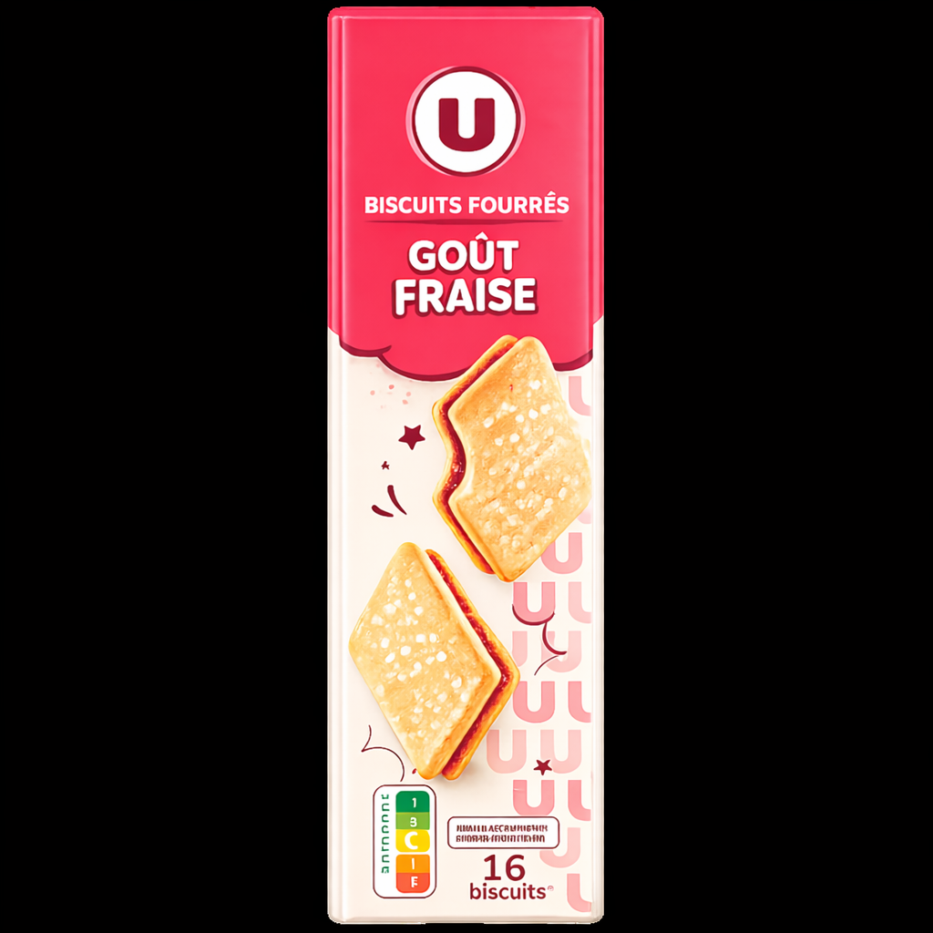 U BISCUITS FOURRES GOUT FRAISE X 16 DE 295 GR