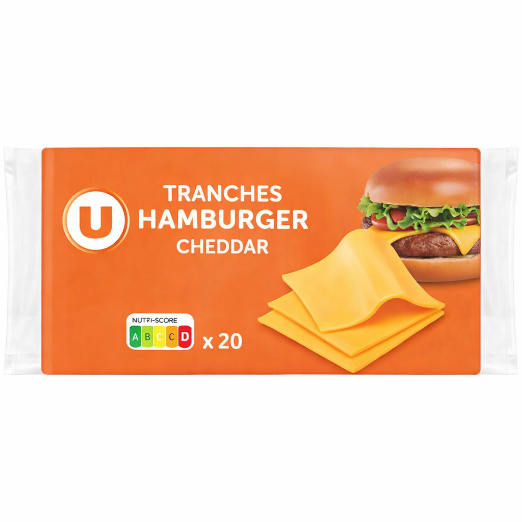 U TRANCHES HAMBURGER CHEDDAR X 20 DE 340GR