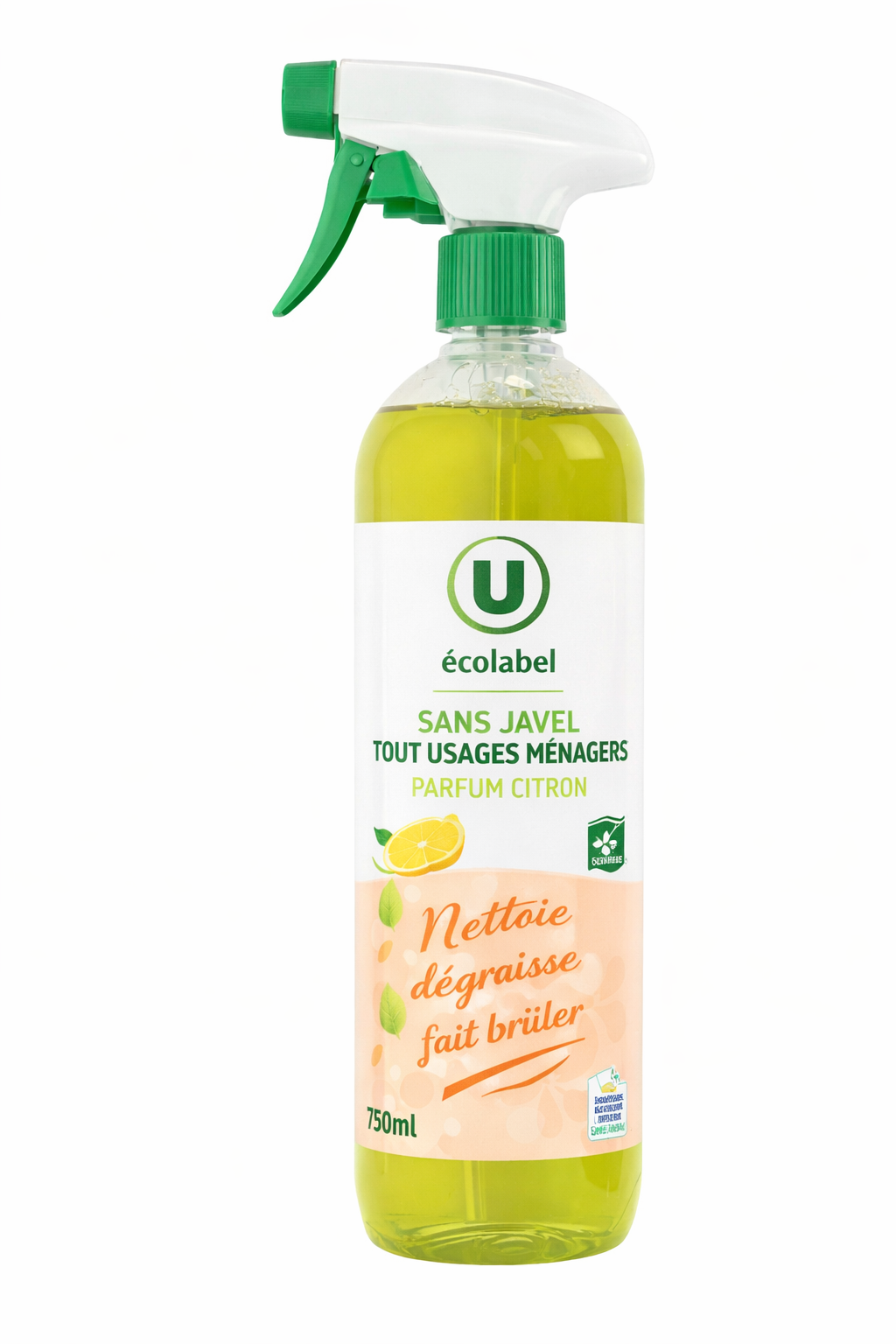 U NATURE SPRAY DEGRAISSANT AU SAVON NOIR DE 750ML