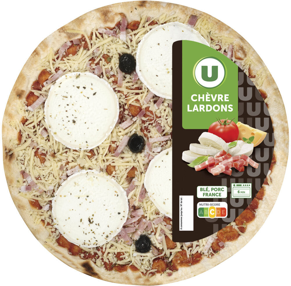 U PIZZA CHEVRE LARDONS DE 450 GR
