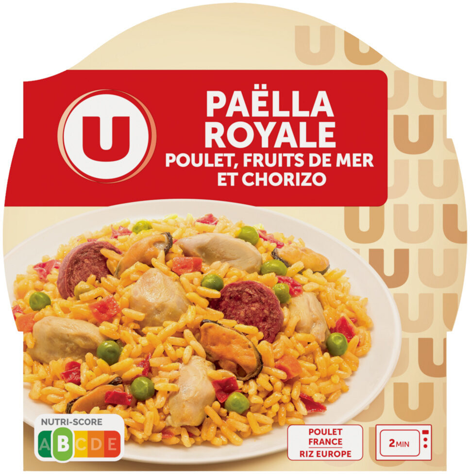 U PAELLA ROYALE POULET FRUIT MER ET CHORIZO DE 300 GR