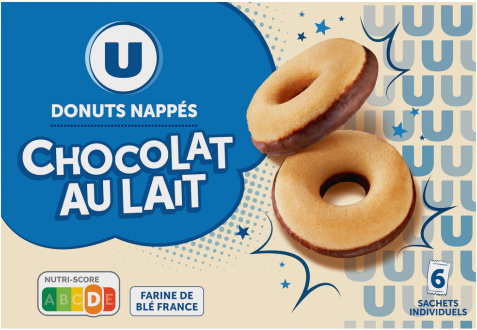 U DONUTS NAPPES CHOCOLAT AU LAIT X6