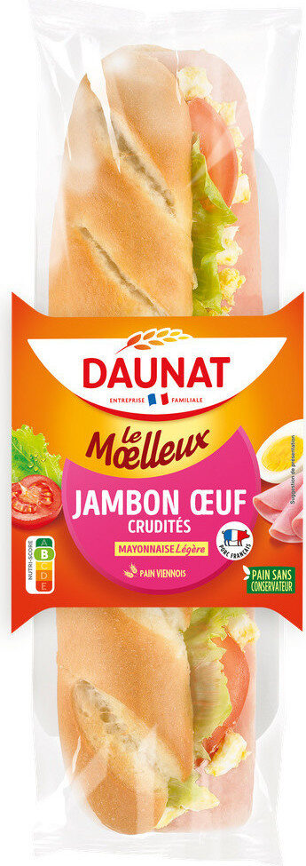 Baguette Le Moelleux Daunat Jambon Oeuf - 230g