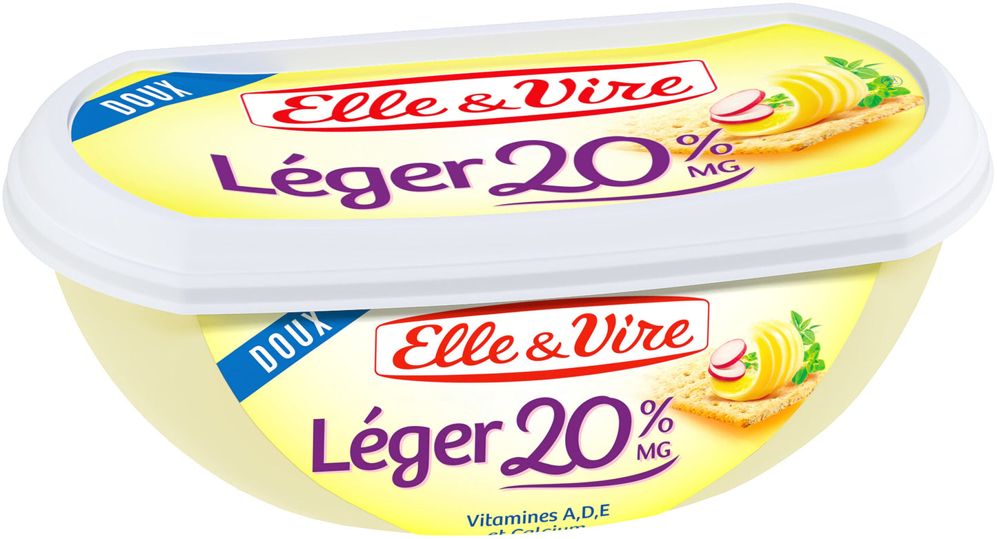 Barquette allégée Elle&Vire Doux - 20% MG - 250g