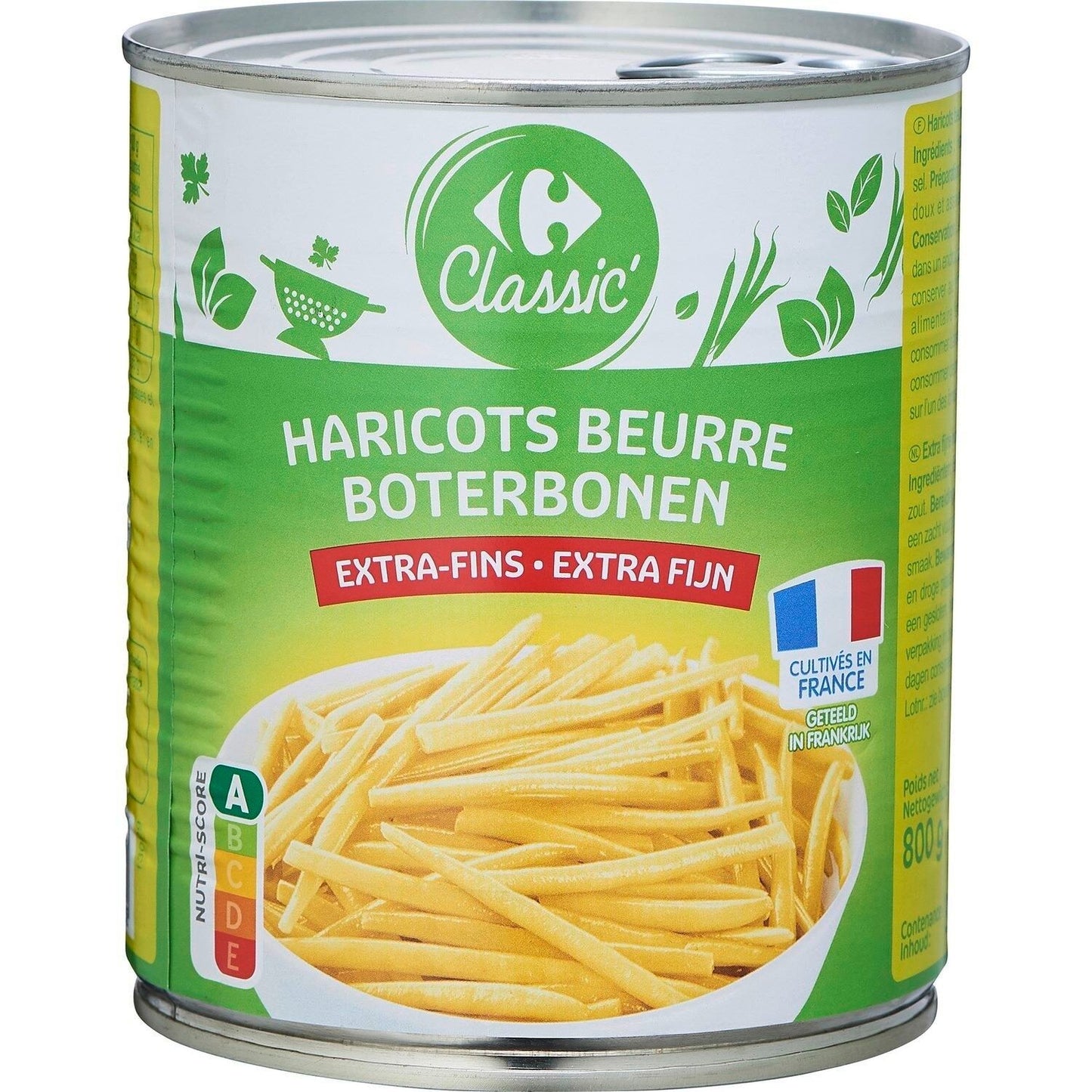 HARICOTS BEURRE EXTRA FINS DE 800GR