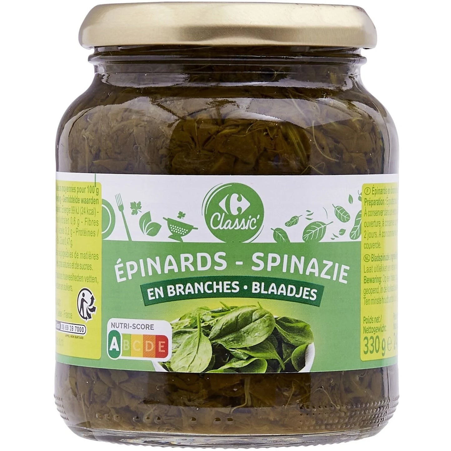 EPINARDS EN BRANCHES DE 330GR