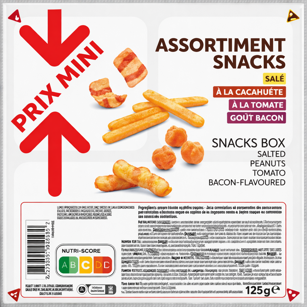 ASSORTIMENT SNACKS DE 125 GR