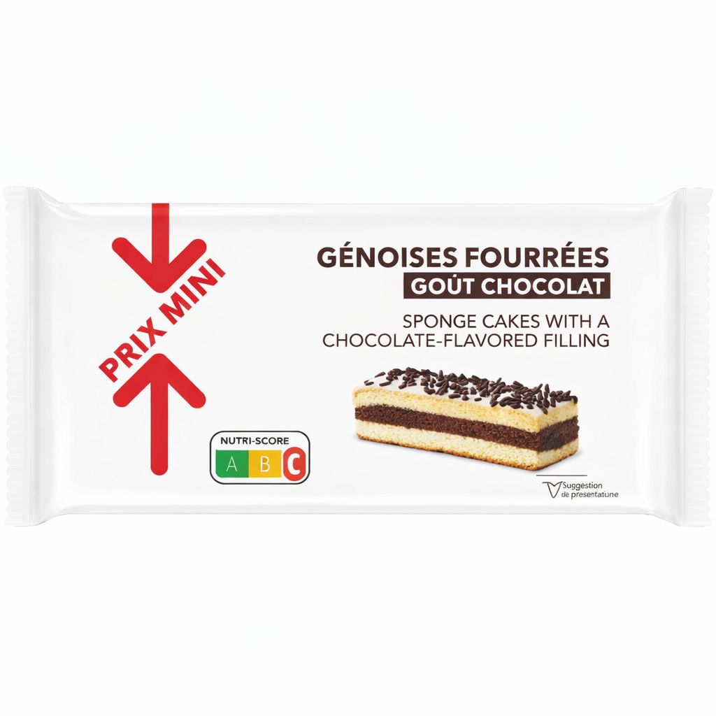 PRIX MINI GENOISE FOURREES GOUT CHOCOLAT DE 175GR