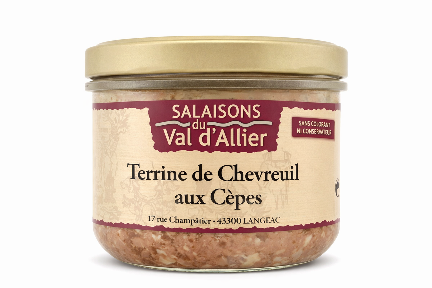 TERRINE CHEVREUIL AUX CEPES DE 180GR