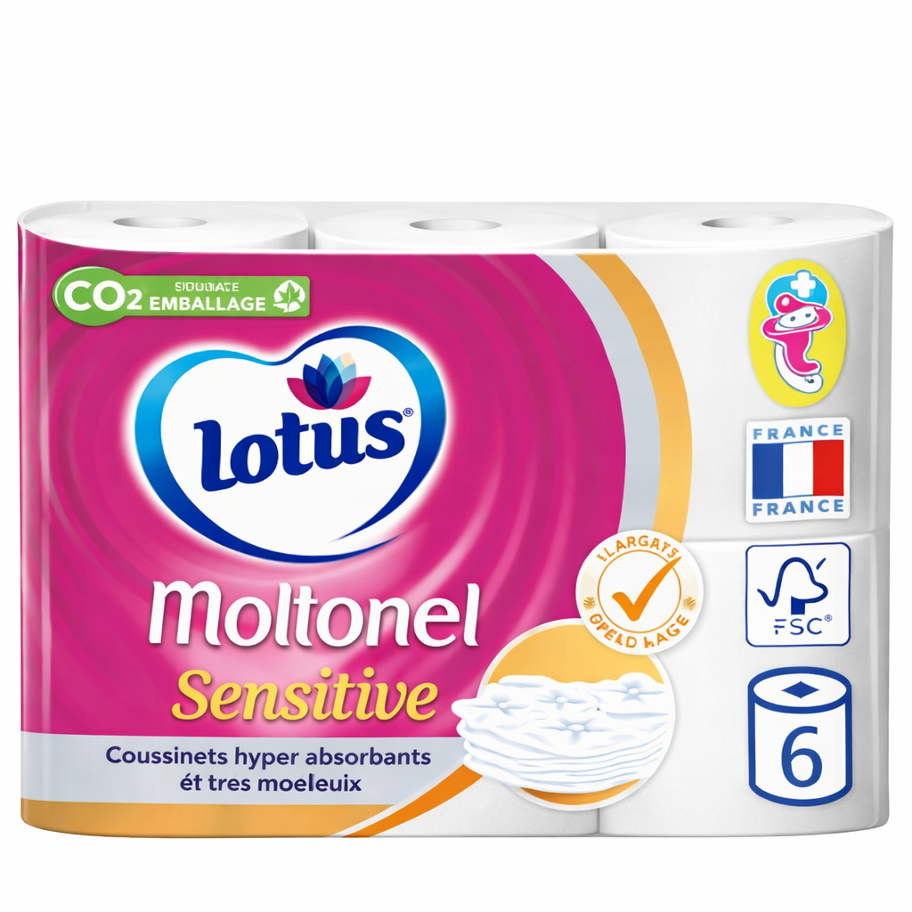 LOTUS MOLTONEL SENSITIVE PAPIER TOILETTE X6