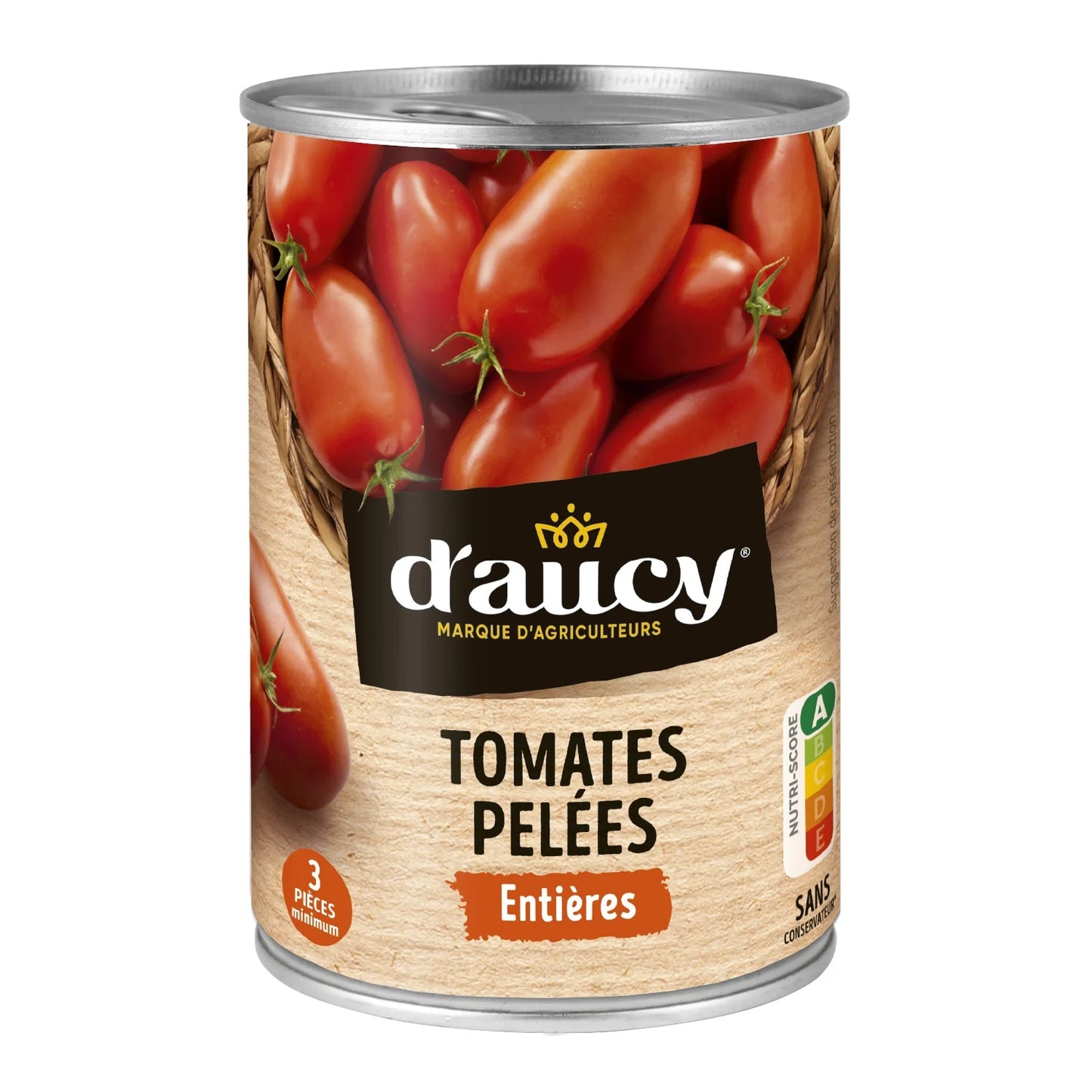 Tomates pelées entières D'aucy 238g