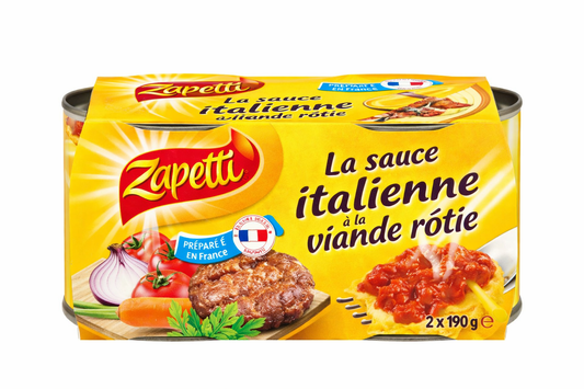 ZAPETTI LA SAUCE ITALIENNE A LA VIANDE ROTIE DE 2X190GR