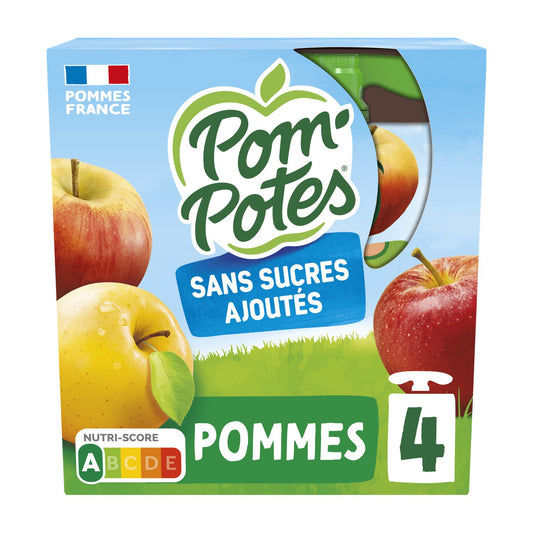 Compotes Pom'Potes Gourdes Pomme Nature - 4x90g