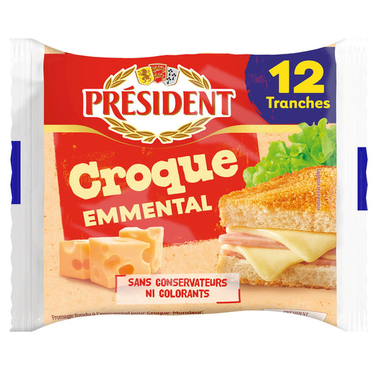 Fromage Croque emmental Président - 12 tranches - 200g
