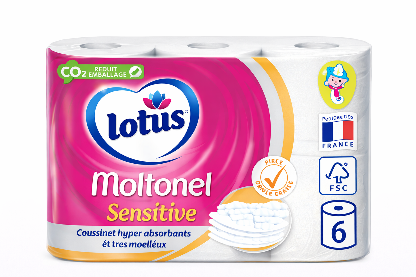LOTUS MOLTONEL SENSITIVE de 6rouleaux