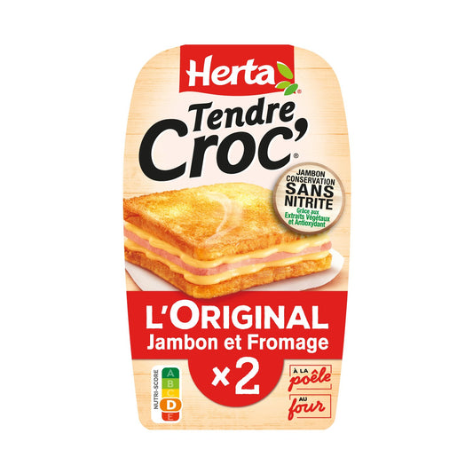 HERTA TENDRE CROC ORIGINAL JAMBON FROMAGE X2