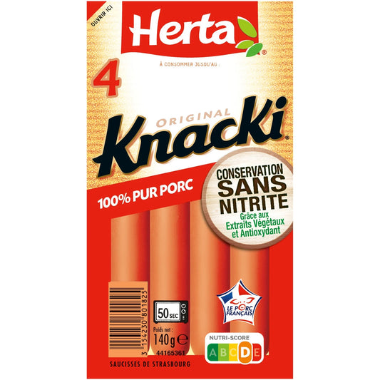 Knacki Original Herta Sans nitrite x4 - 140g