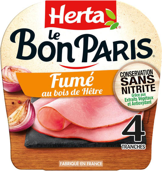 Jambon Le Bon Paris Fumé Herta sans nitrite x4 - 140g