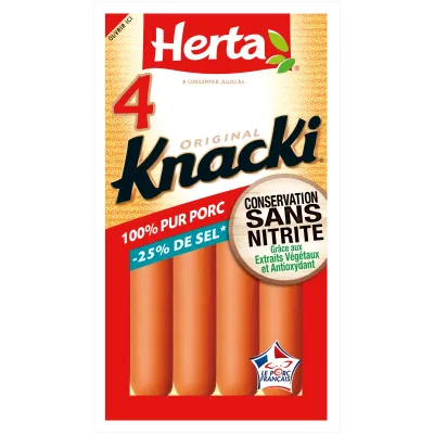 Saucisses knacki Herta Sel réduit x4 - 140g