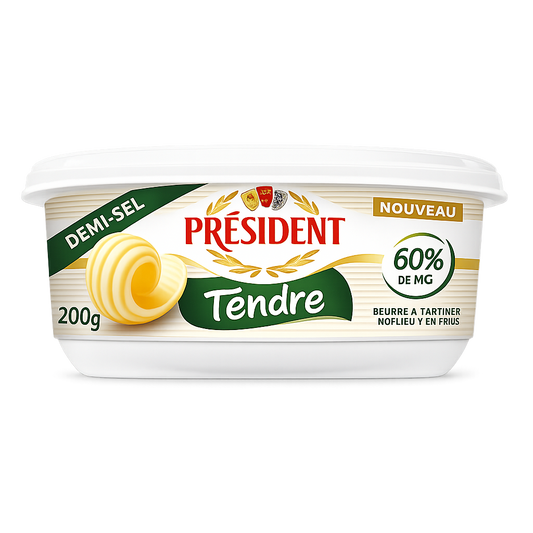 BEURRE PRESIDENT DEMI SEL DE 200GR