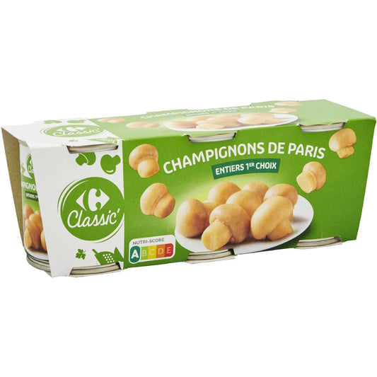 CHAMPIGNONS DE PARIS ENTIERS DE 3X200GR