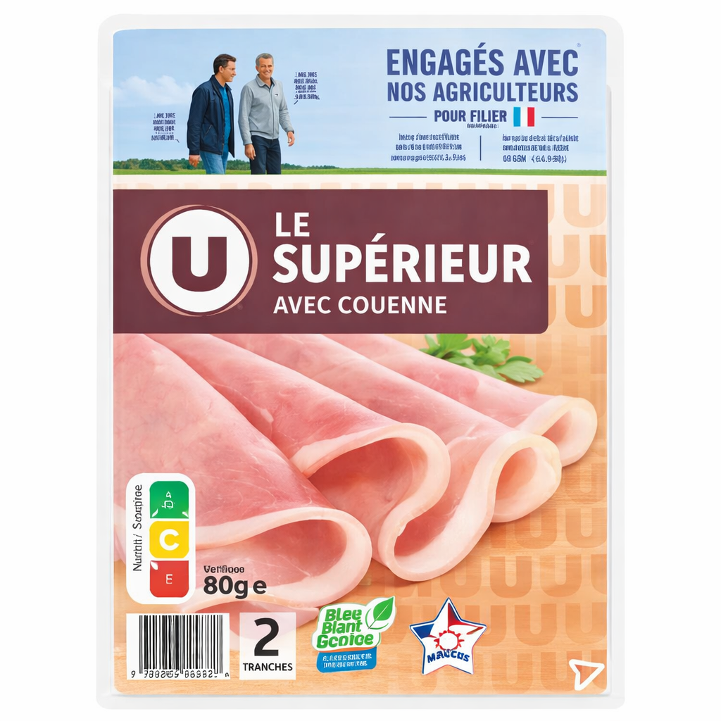 JAMBON DE PARIS DE 2 TRANCHE DE 80 GR