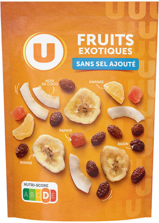 U FRUITS EXOTIQUES SANS SEL AJOUTE DE 120 GR