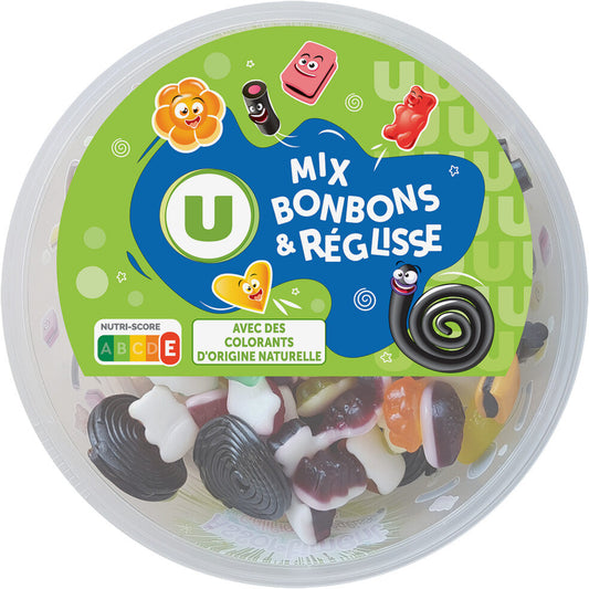 U ASSORTIMENT GELIFIES ET REGLISSE DE 600 GR