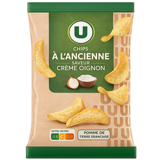 U CHIPS A LANCIENNE SAVEUR CREME OIGNON DE 135GR