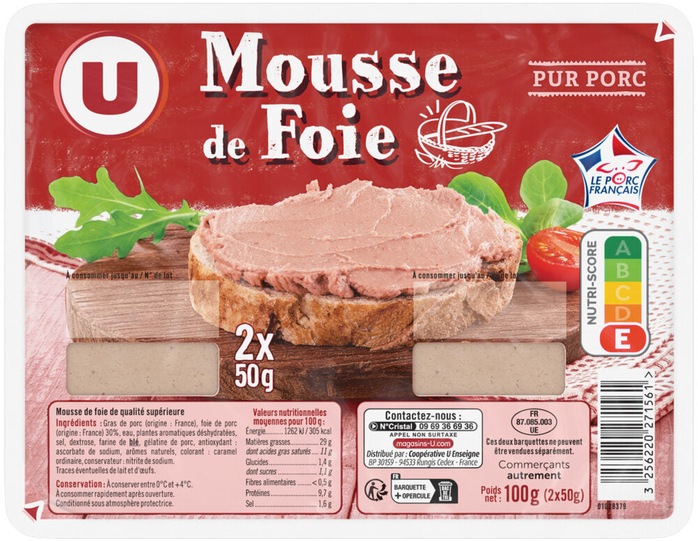 MOUSSE DE FOIE  DE 2X50 GR DE 100 GR