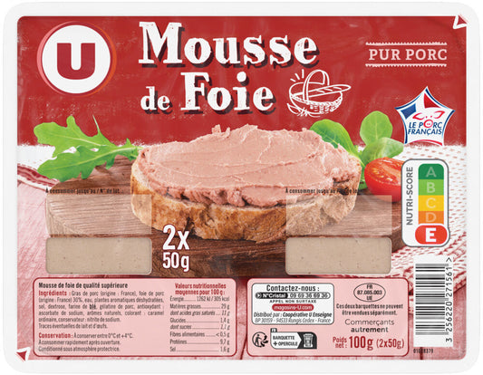 MOUSSE DE FOIE  DE 2X50 GR DE 100 GR