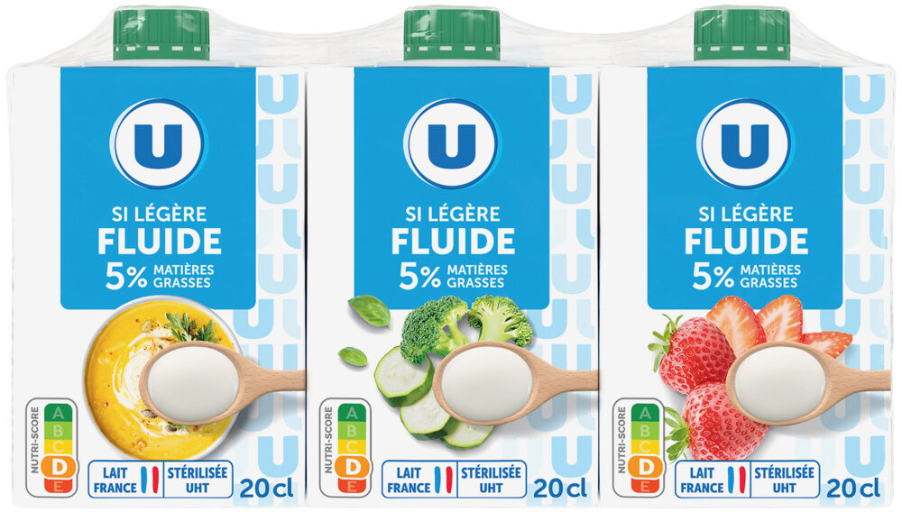 U CREME LEGERE FLUIDE 5  MAT GRASSES DE 3X20CL