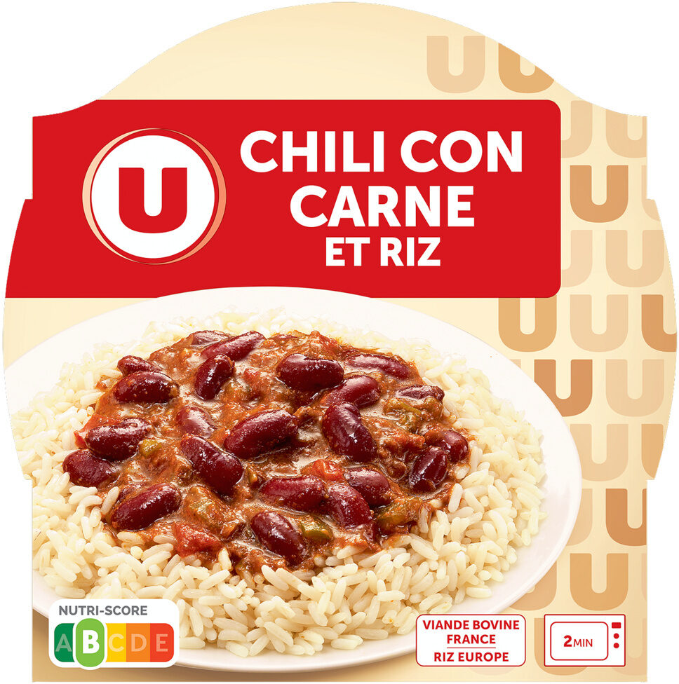 U CHILI CON CARNE ET RIZ DE 300 GR