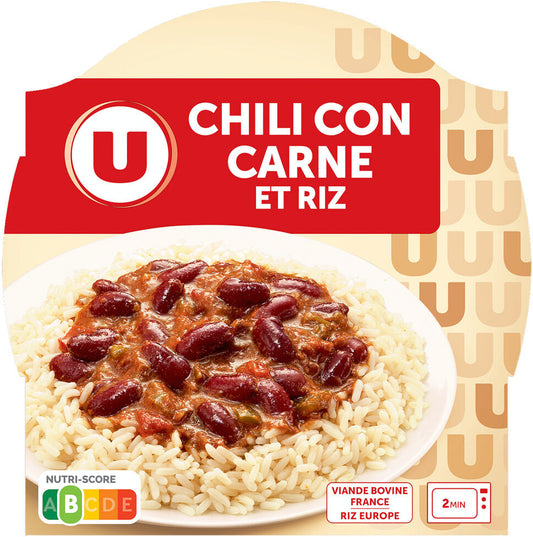U CHILI CON CARNE ET RIZ DE 300 GR