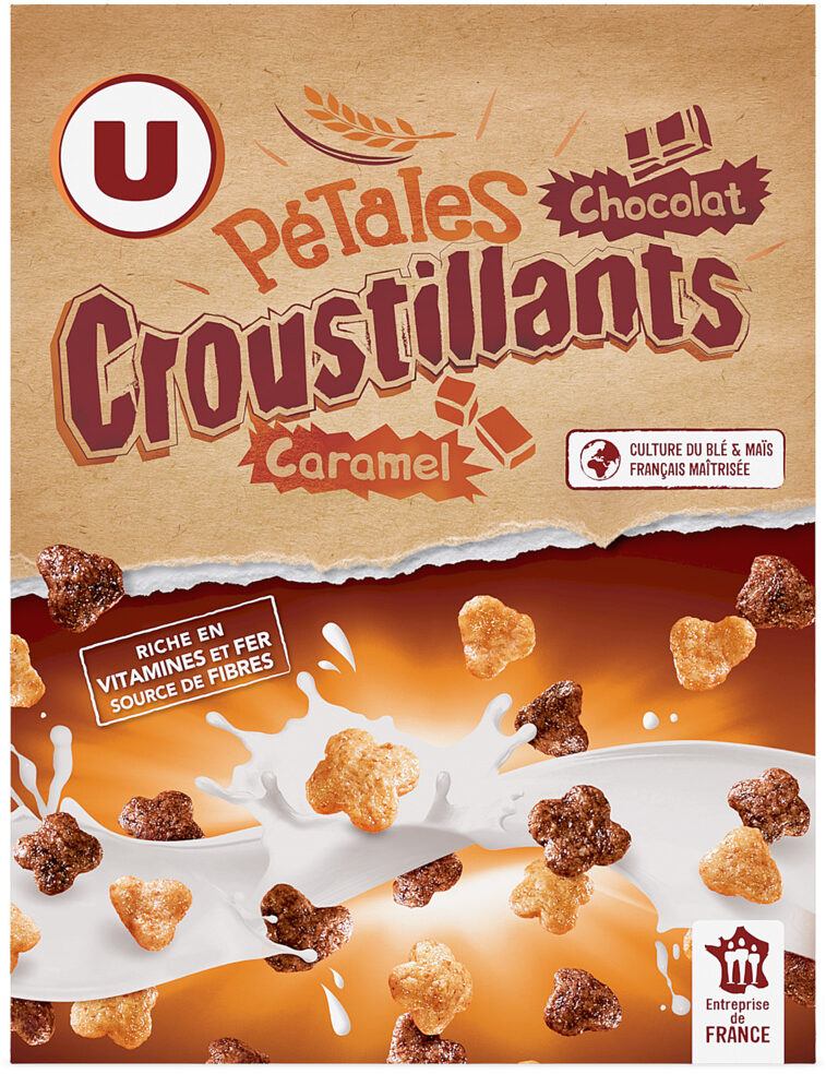 U PETALES  CROUSTILLANTS CHOCO CARAMEL DE 375 GR