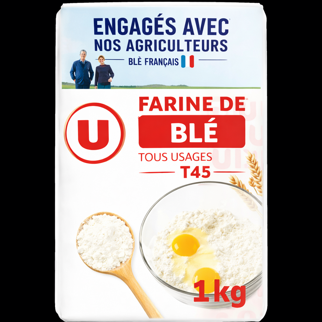 U FARINE DE BLE POUR CUIS ET PAST T45 DE 1KG