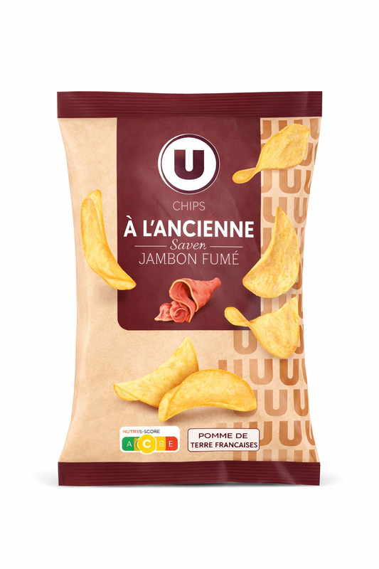 CHIPS A L ANCIENNE SAVEUR JAMBON FUME DE 135 GR