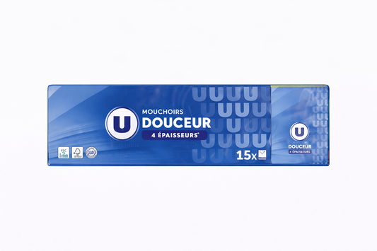 U MOUCHOIR DOUCEURS DE 15 PCS