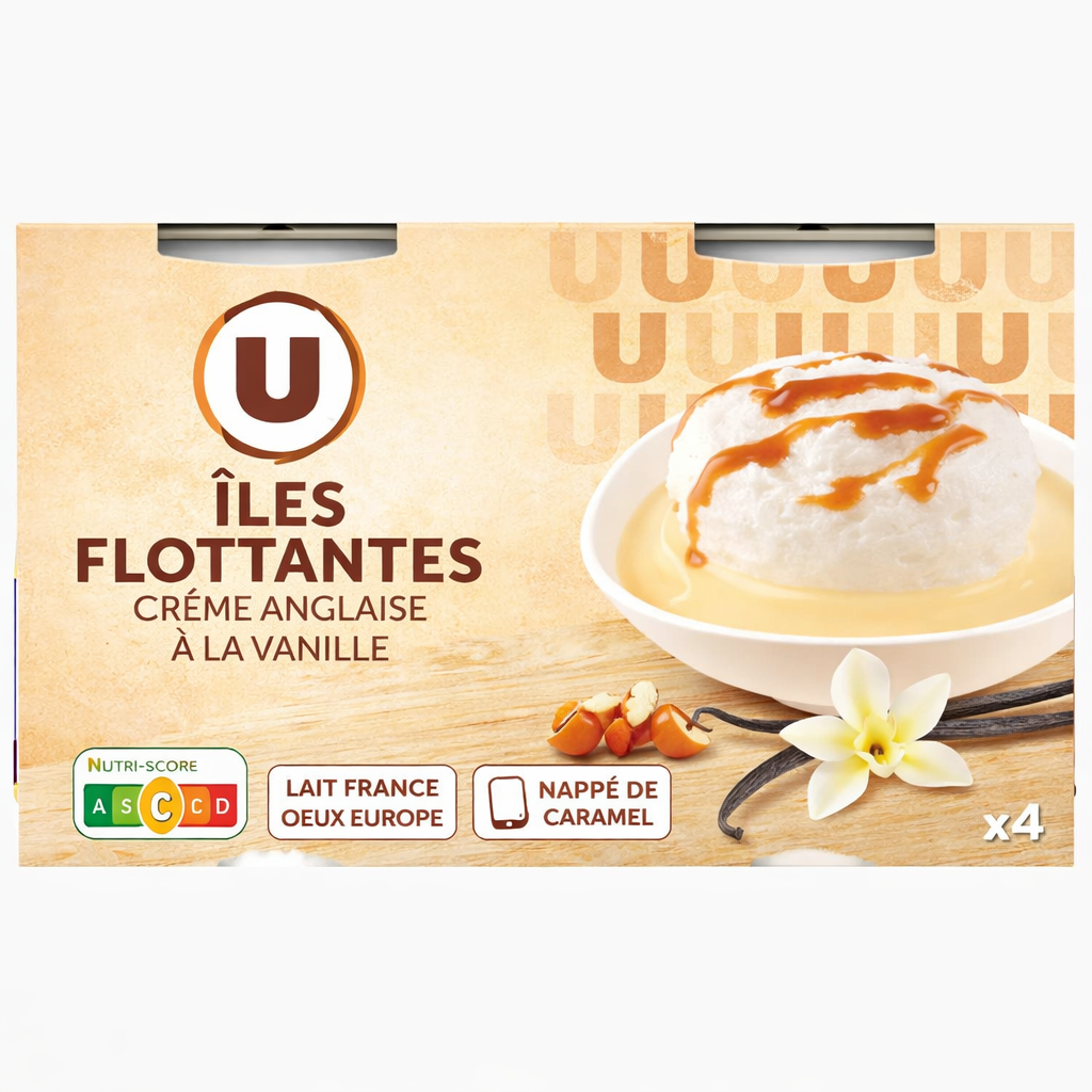 ILES DE FLOTTANTES CREME ANGLAISE  X4 DE 400 GR