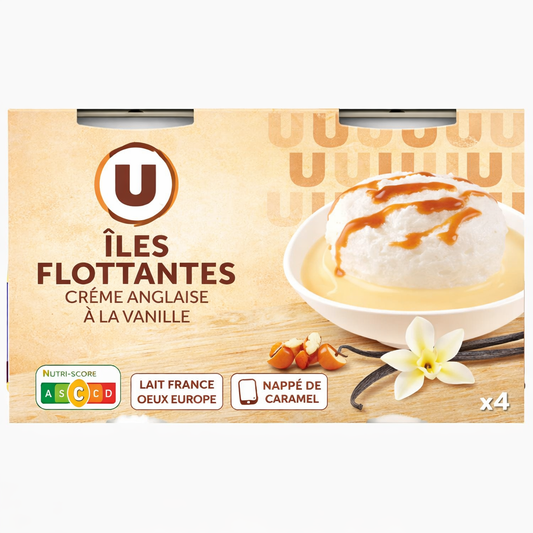 ILES DE FLOTTANTES CREME ANGLAISE  X4 DE 400 GR